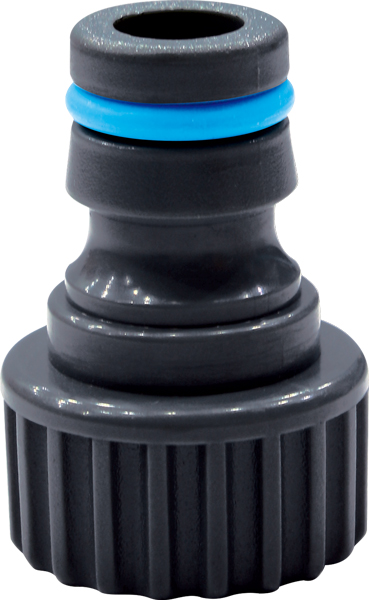 Tap connector with internal screw thread and male adaptor